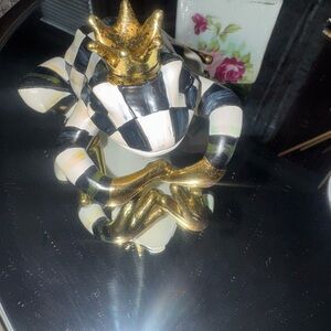 MacKenzie-Childs Gold and Black Frog Figurine